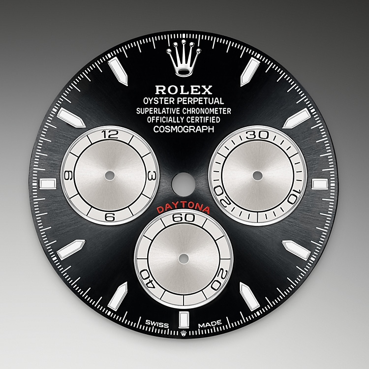 Rolex Bright black and steel dial