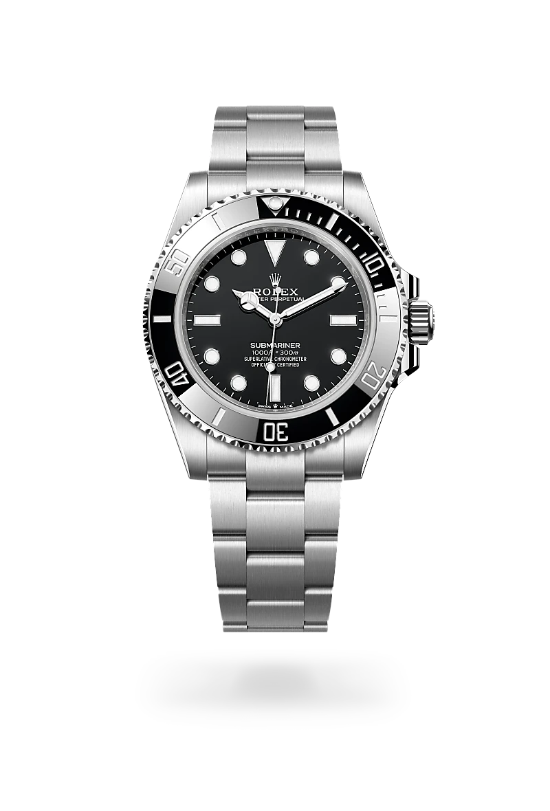 Rolex Submariner in 蠔式鋼 with 黑色 dial, 單向旋轉60分鐘刻度外圈，配防刮損黑色Cerachrom陶質字圈，鍍鉑金數字及刻度 bezel, and 蠔式（Oyster），三格實心鏈節 bracelet