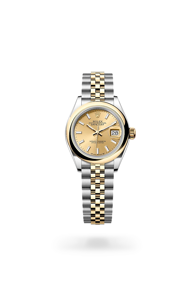 Rolex Lady-Datejust in 黃金鋼（蠔式鋼與黃金的組合） with 香檳色 dial, 圓拱形 bezel, and 紀念型（Jubilee），五格鏈節 bracelet