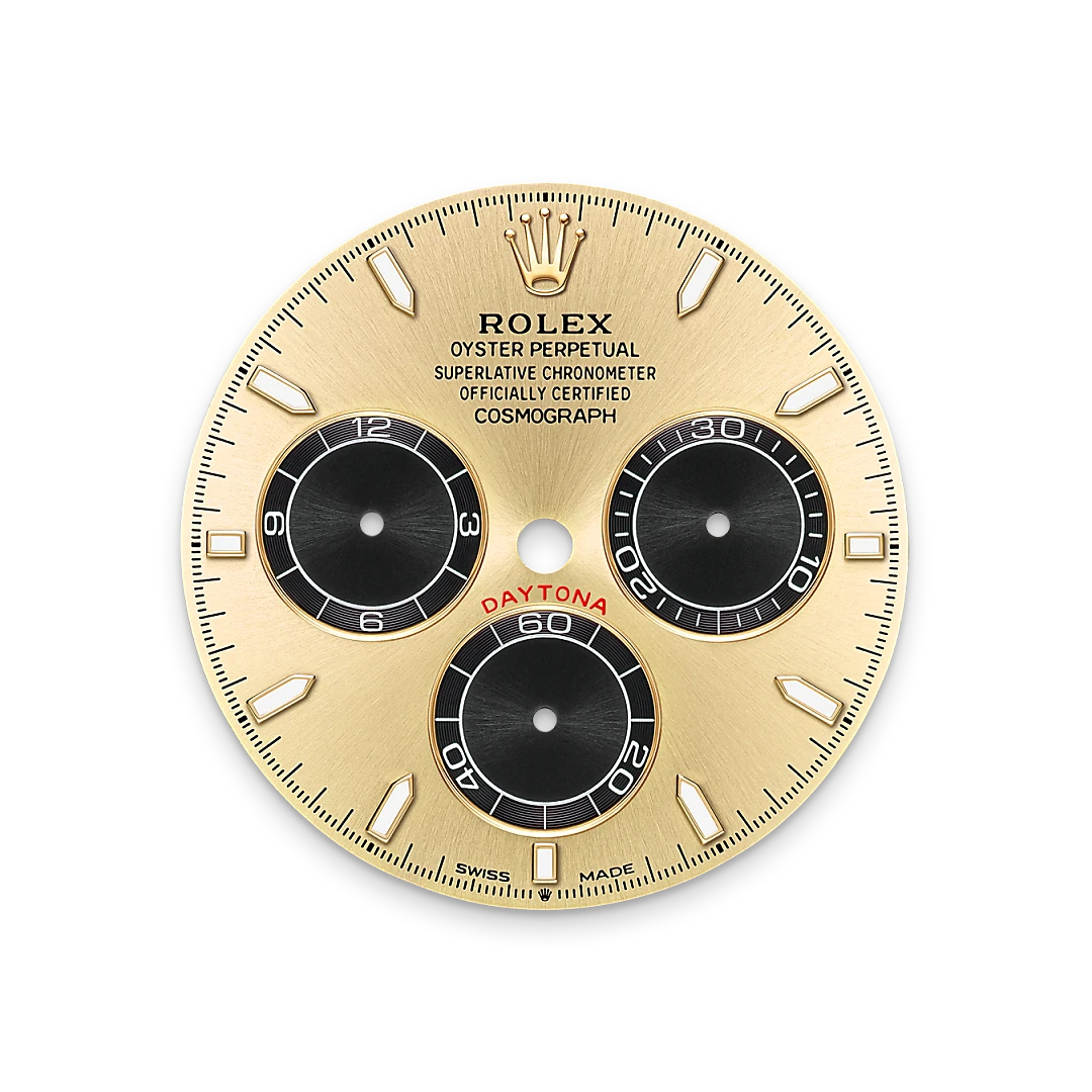 Golden and bright black dial
